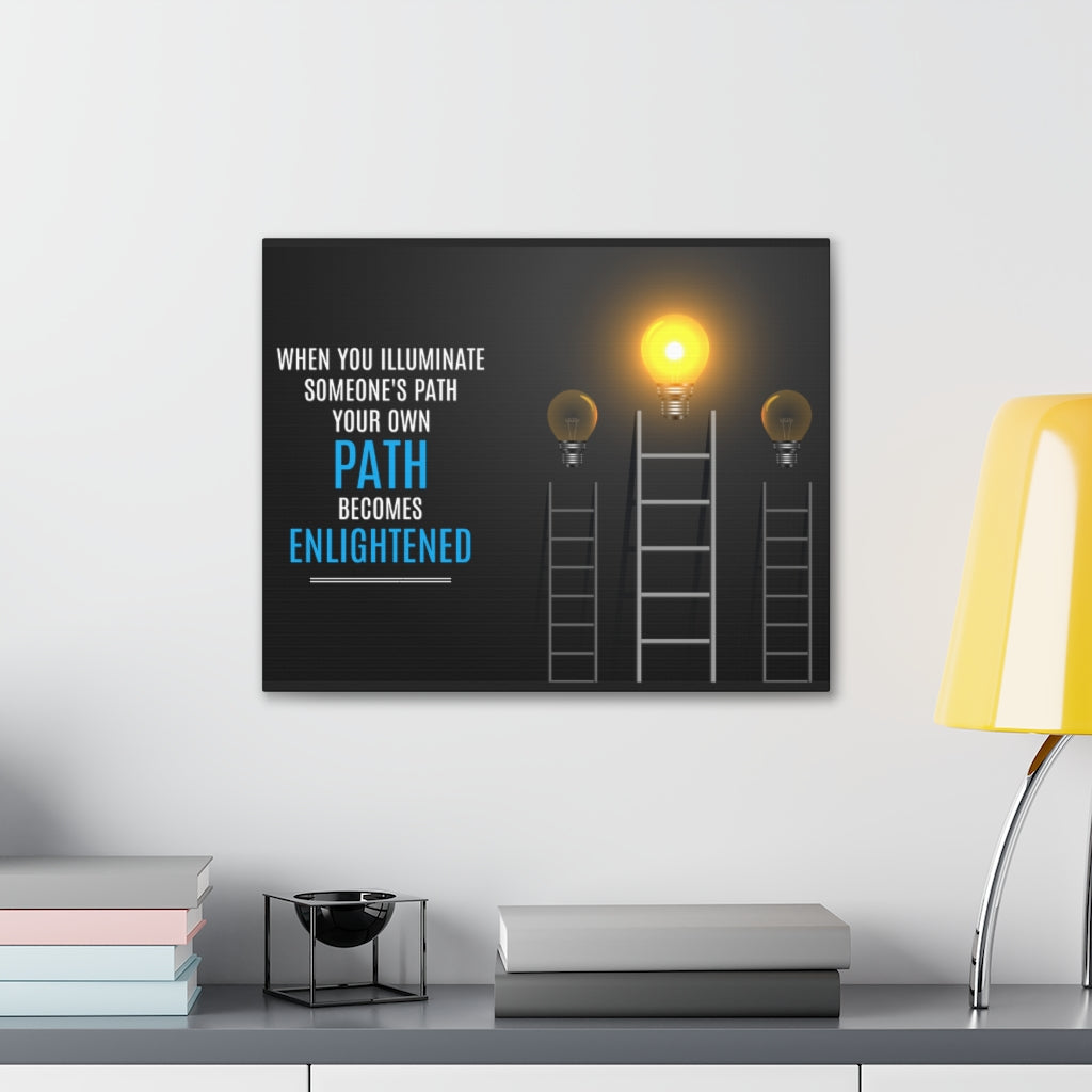 Scripture Walls Inspirational Wall Art Path Becomes Enlightened Motivation Wall Decor for Home Office Gym Inspiring Success Quote Print Ready to Hang Unframed-Express Your Love Gifts