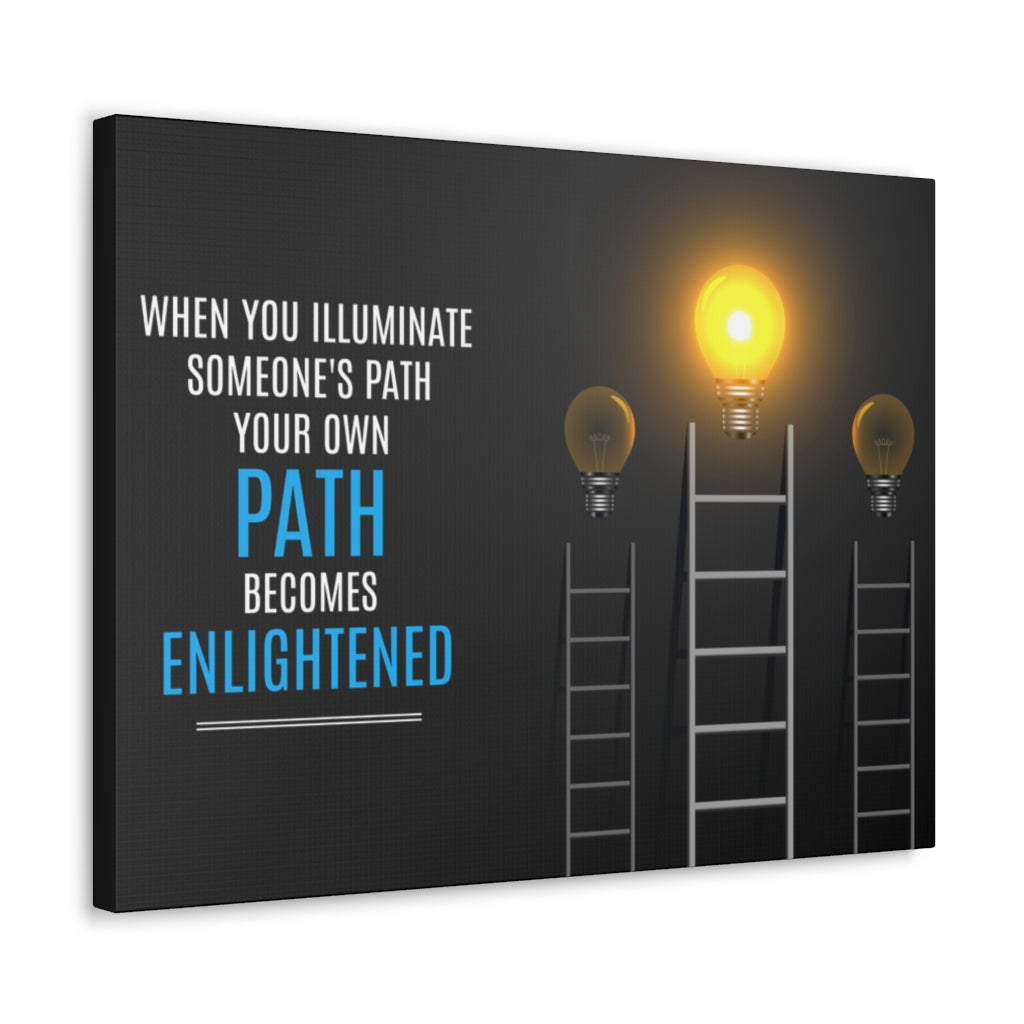 Scripture Walls Inspirational Wall Art Path Becomes Enlightened Motivation Wall Decor for Home Office Gym Inspiring Success Quote Print Ready to Hang Unframed-Express Your Love Gifts