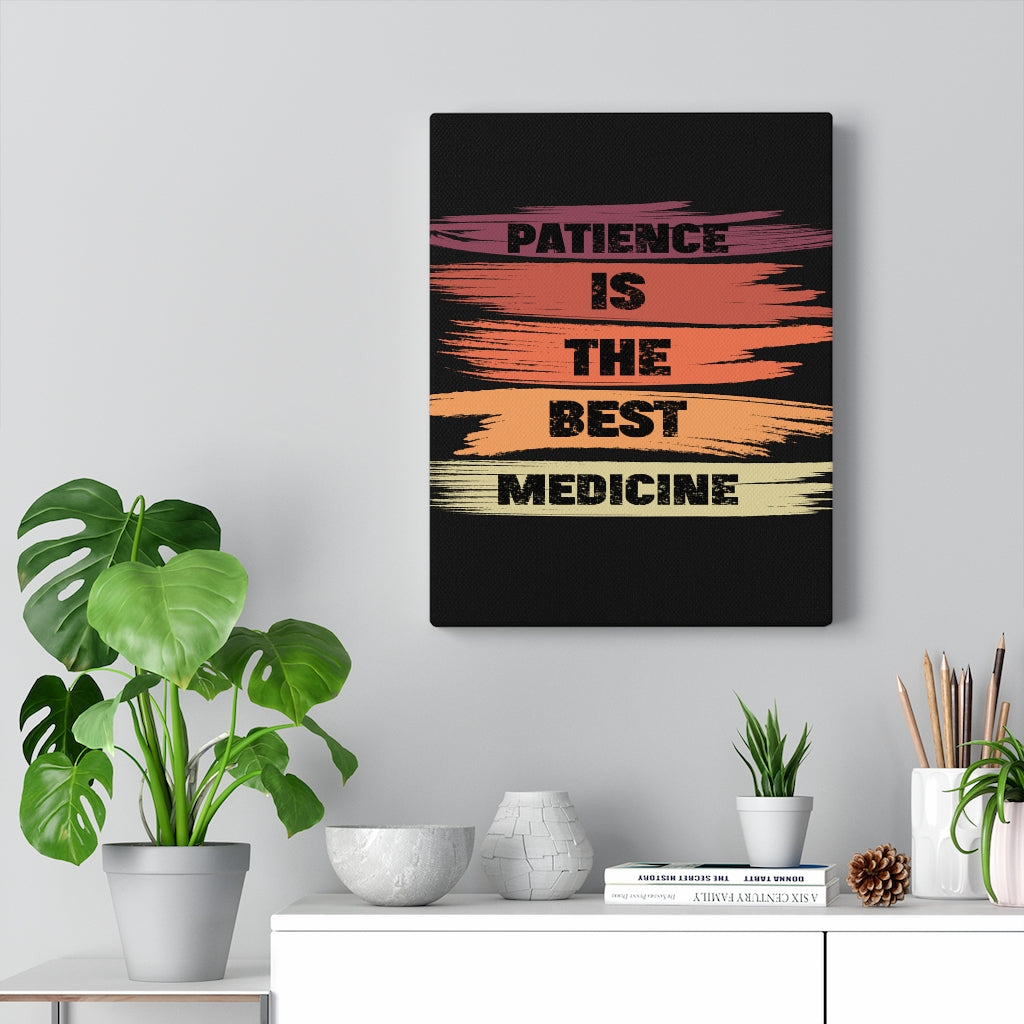 Scripture Walls Inspirational Wall Art Patience Is The Best Medicine Black Wall Art Motivation Wall Decor for Home Office Gym Inspiring Success Quote Print Ready to Hang Unframed-Express Your Love Gifts