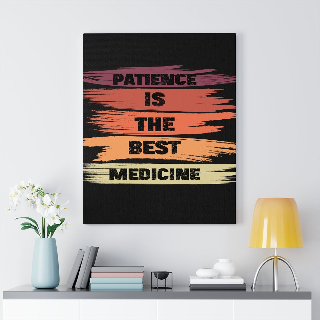 Scripture Walls Inspirational Wall Art Patience Is The Best Medicine Black Wall Art Motivation Wall Decor for Home Office Gym Inspiring Success Quote Print Ready to Hang Unframed-Express Your Love Gifts