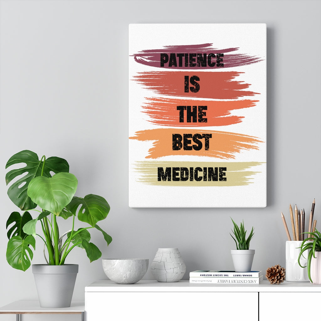 Scripture Walls Inspirational Wall Art Patience Is The Best Medicine Wall Art Motivation Wall Decor for Home Office Gym Inspiring Success Quote Print Ready to Hang Unframed-Express Your Love Gifts