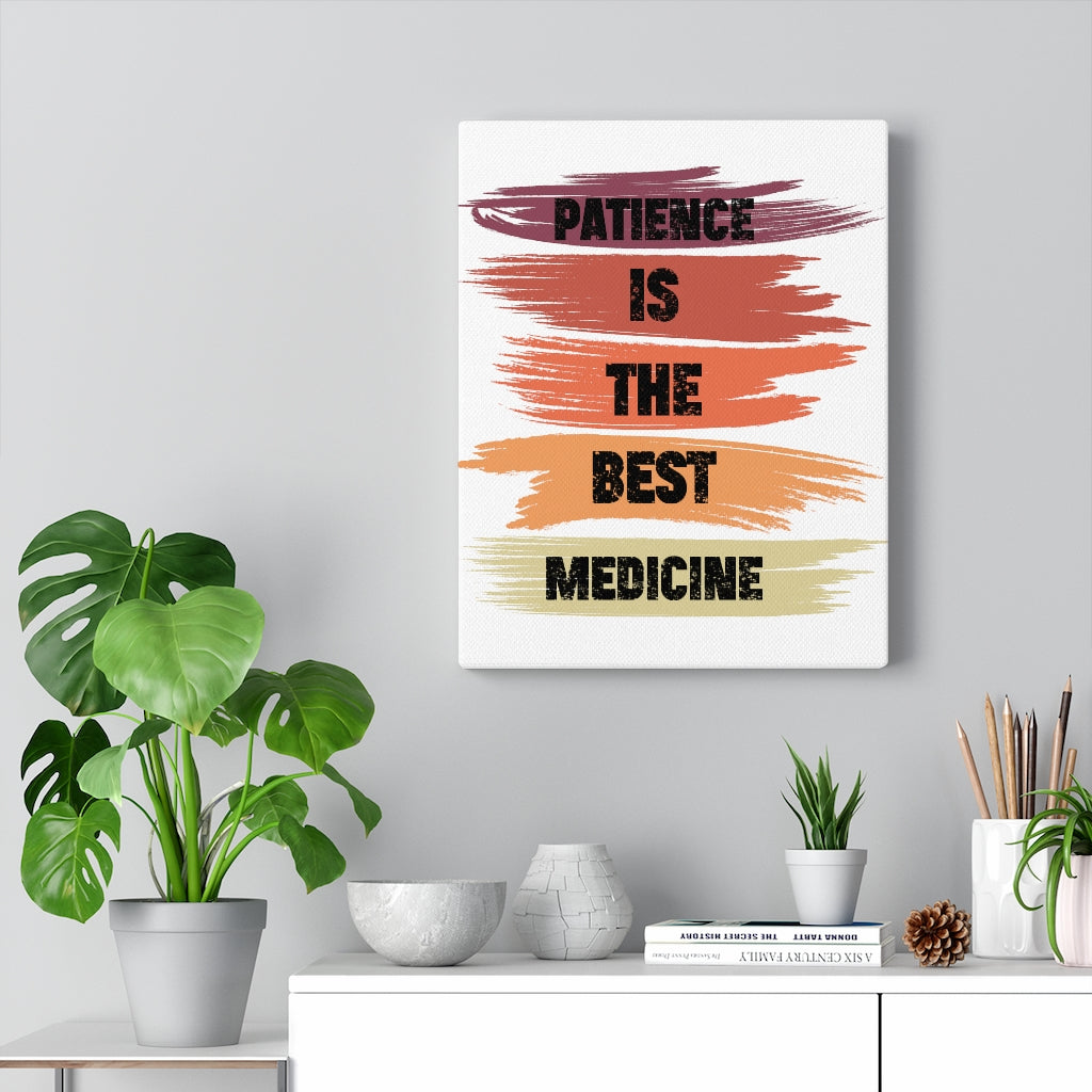 Scripture Walls Inspirational Wall Art Patience Is The Best Medicine Wall Art Motivation Wall Decor for Home Office Gym Inspiring Success Quote Print Ready to Hang Unframed-Express Your Love Gifts
