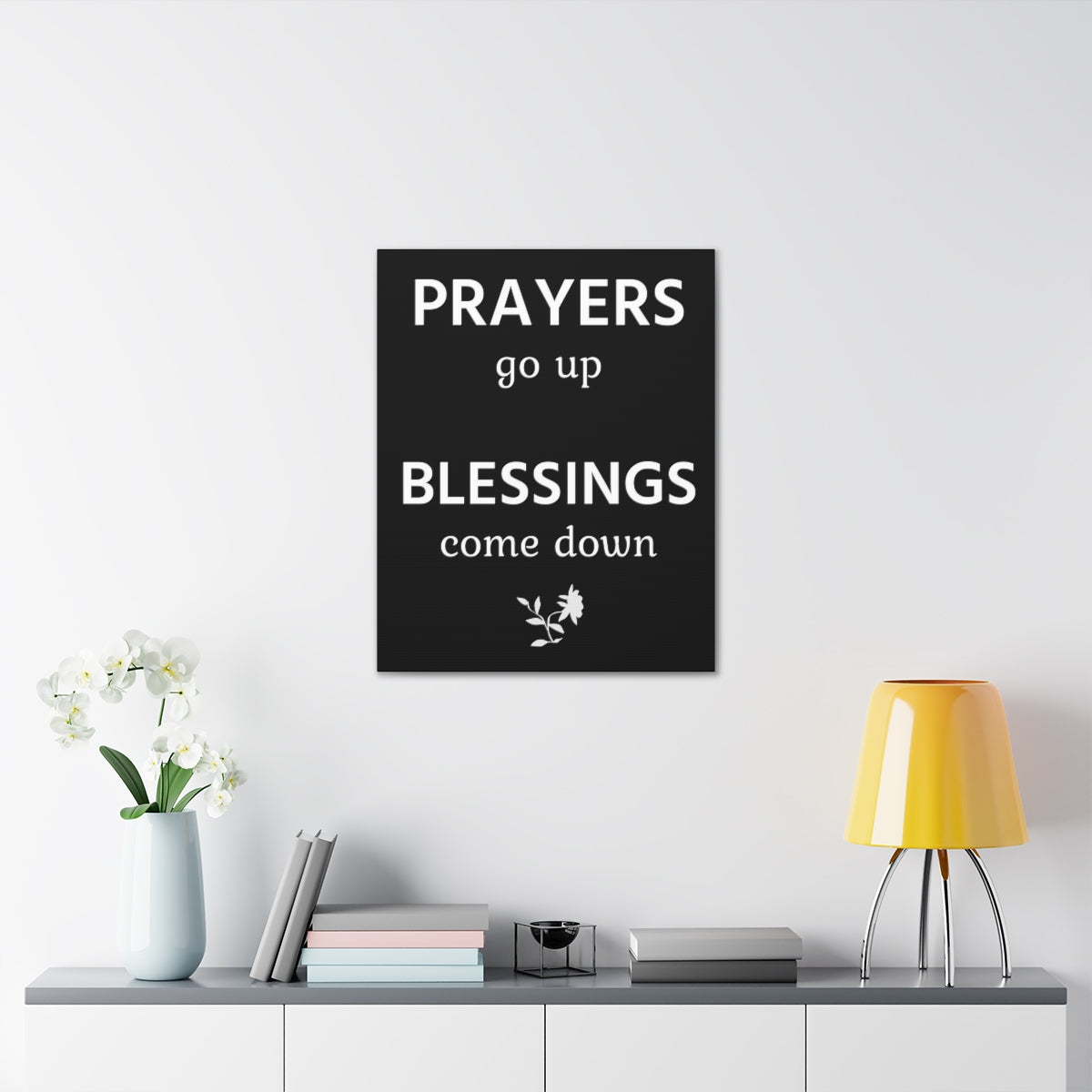 Scripture Walls Inspirational Wall Art Prayers Go Up Blessings Come Down Motivation Wall Decor for Home Office Gym Inspiring Success Quote Print Ready to Hang Unframed-Express Your Love Gifts