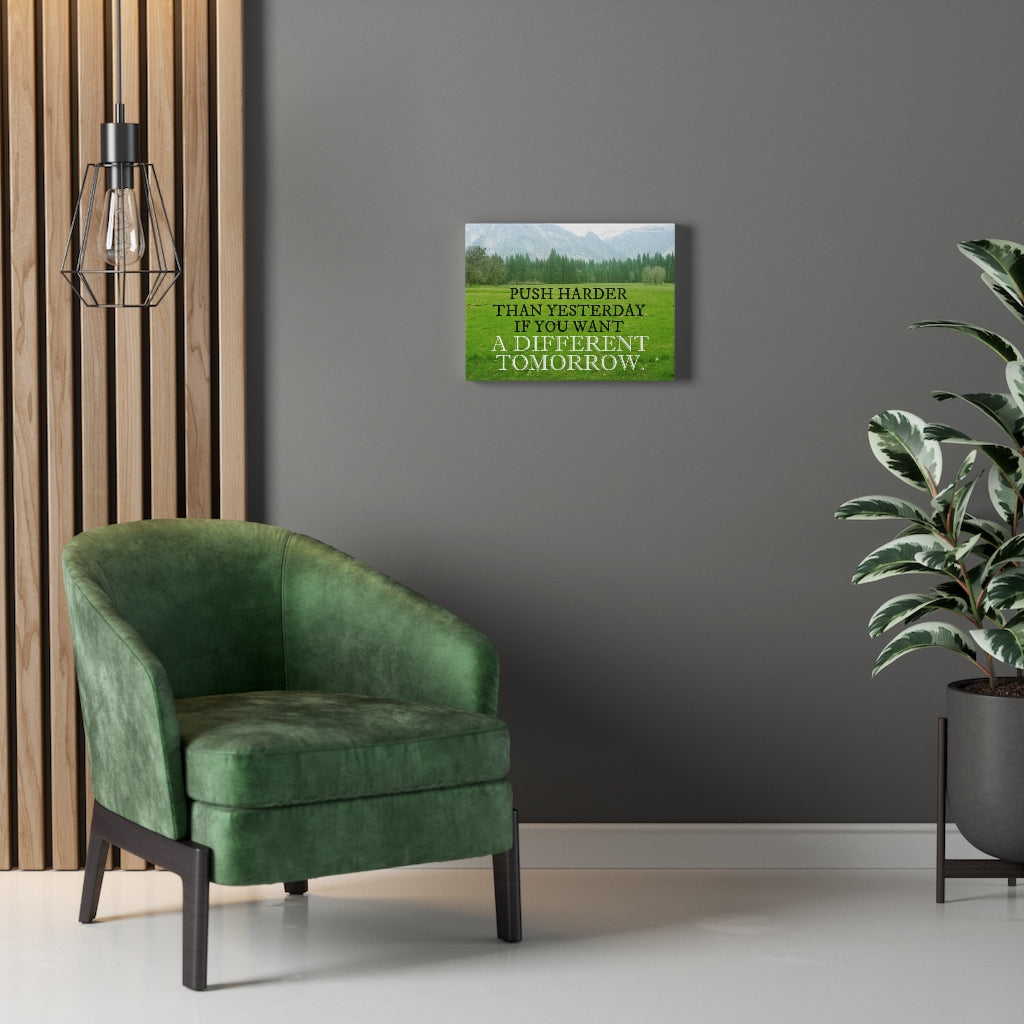 Scripture Walls Inspirational Wall Art Push Harder Than Yesterday Motivational Print Ready to Hang Artwork Unframed-Express Your Love Gifts