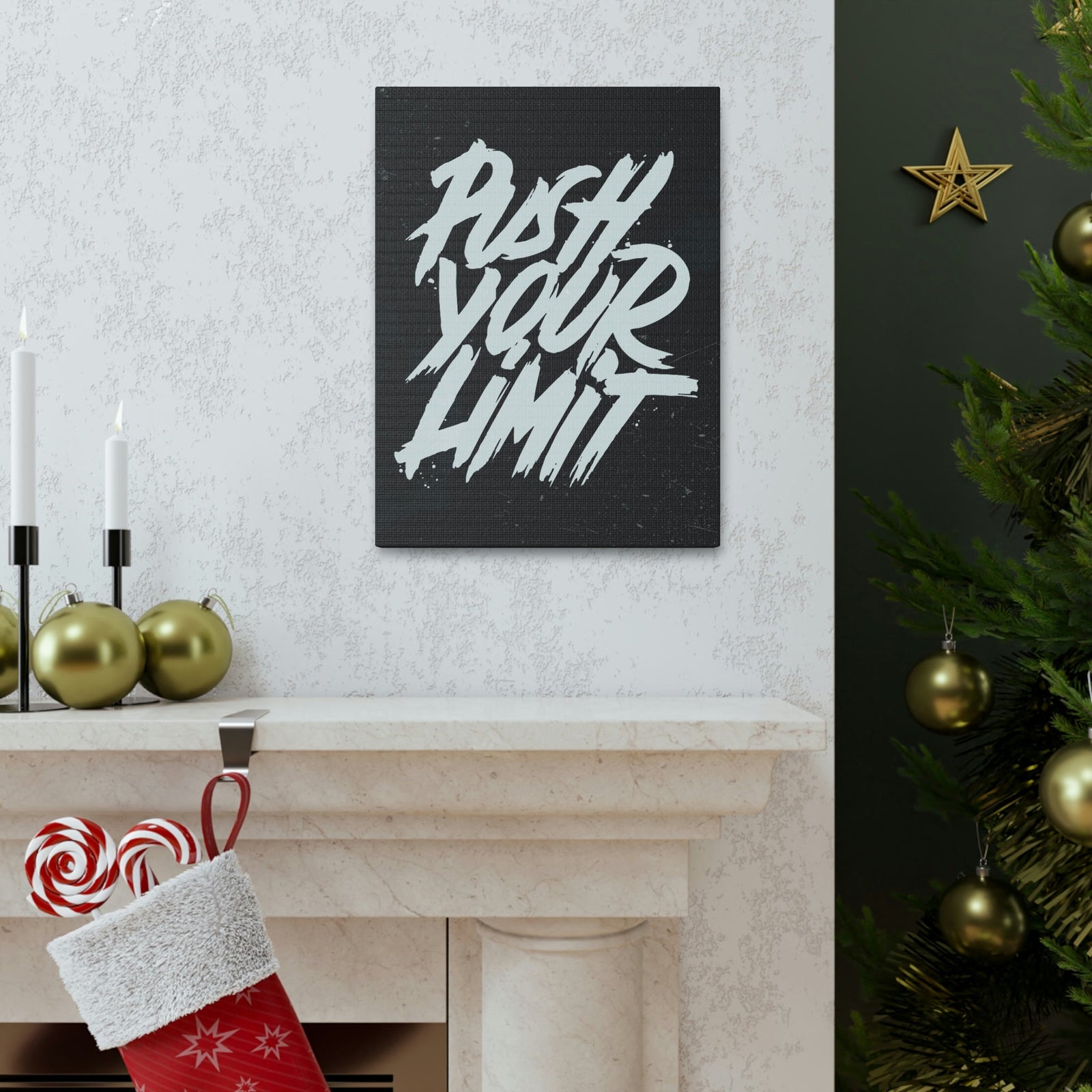 Scripture Walls Inspirational Wall Art Push Your Limit Motivation Wall Decor for Home Office Gym Inspiring Success Quote Print Ready to Hang Unframed-Express Your Love Gifts