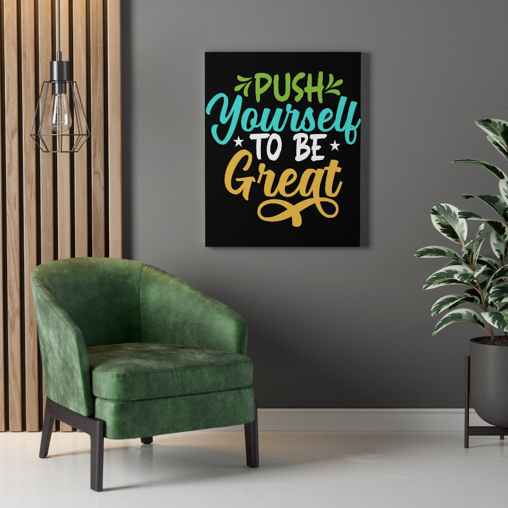 Scripture Walls Inspirational Wall Art Push Yourself To Be Great Colors Wall Art Motivation Wall Decor for Home Office Gym Inspiring Success Quote Print Ready to Hang Unframed-Express Your Love Gifts