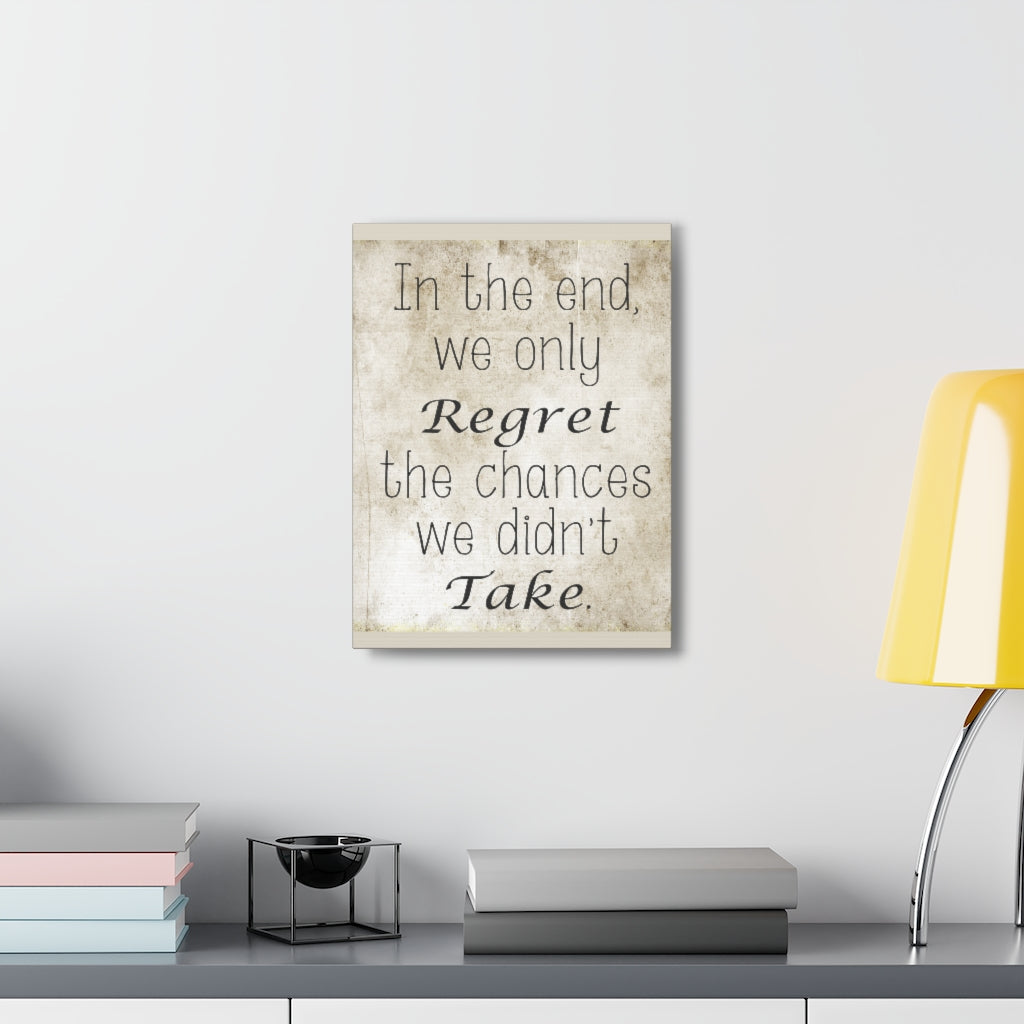 Scripture Walls Inspirational Wall Art Regret The Chances Motivation Wall Decor for Home Office Gym Inspiring Success Quote Print Ready to Hang Unframed-Express Your Love Gifts