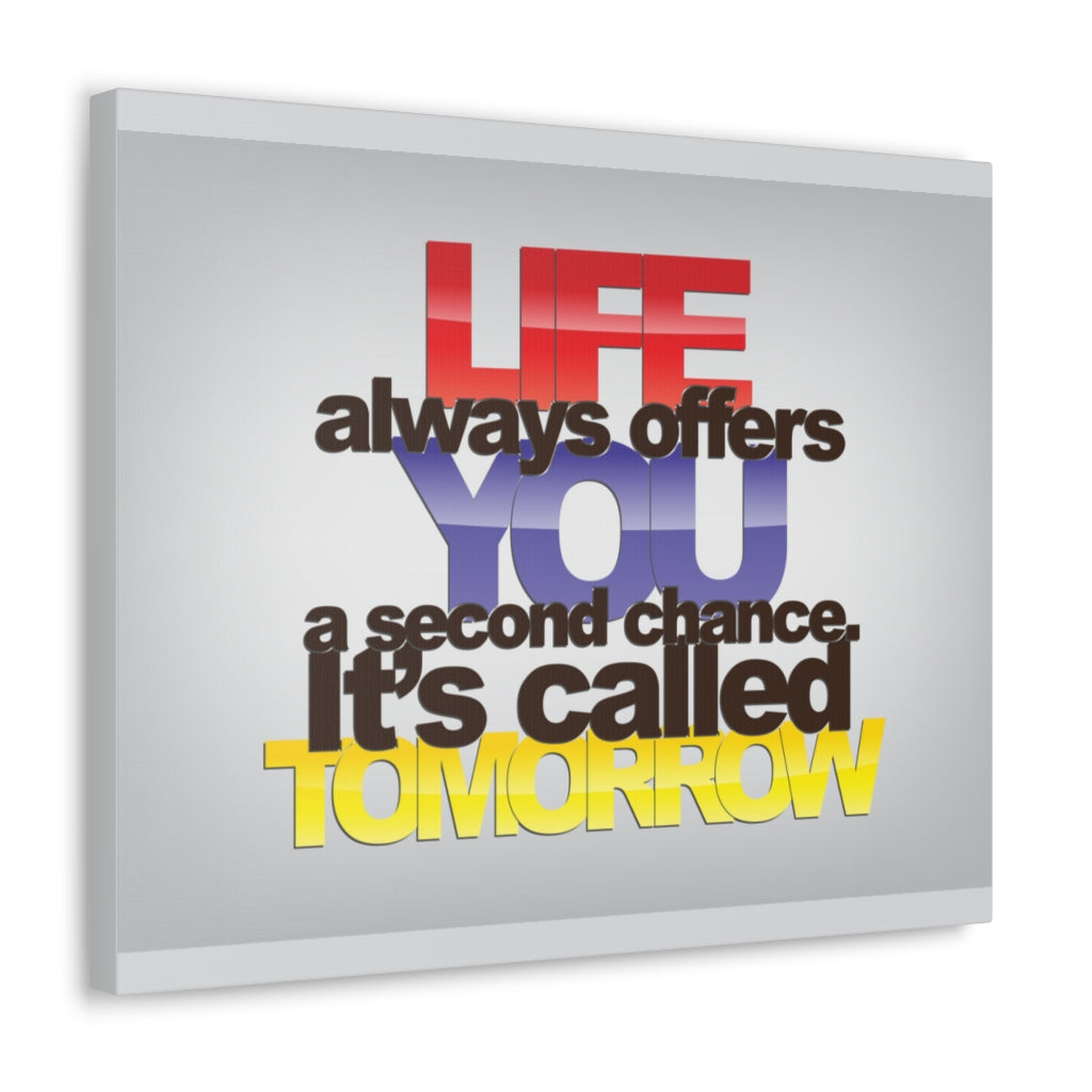 Scripture Walls Inspirational Wall Art Second Chance Called Tomorrow Motivation Wall Decor for Home Office Gym Inspiring Success Quote Print Ready to Hang Unframed-Express Your Love Gifts