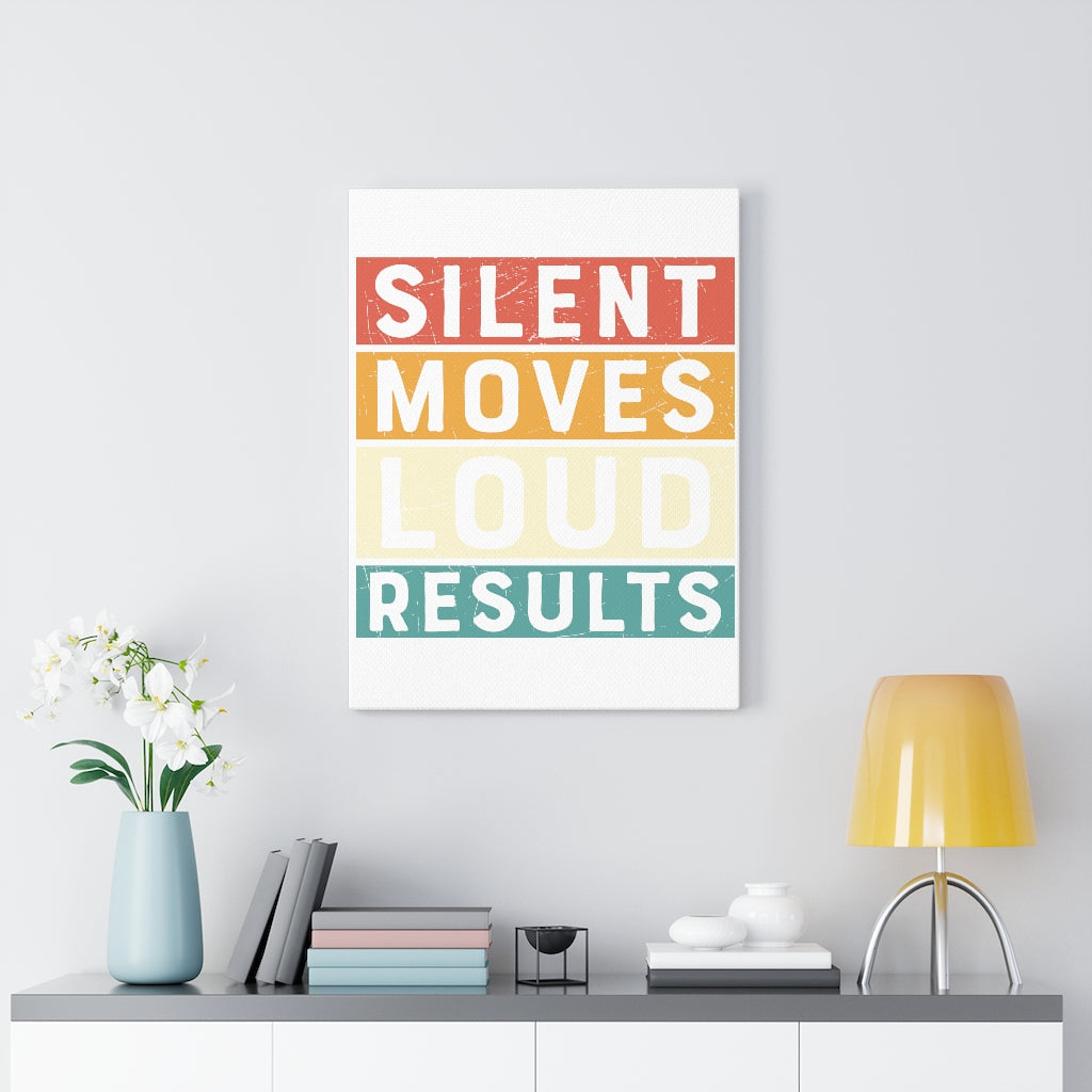 Scripture Walls Inspirational Wall Art Silent Moves Loud Results Wall Art Motivation Wall Decor for Home Office Gym Inspiring Success Quote Print Ready to Hang Unframed-Express Your Love Gifts