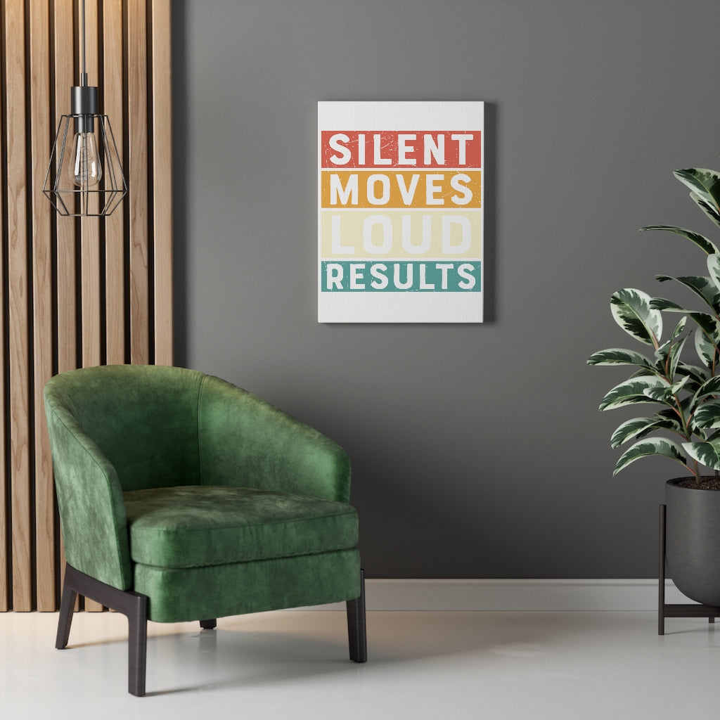 Scripture Walls Inspirational Wall Art Silent Moves Loud Results Wall Art Motivation Wall Decor for Home Office Gym Inspiring Success Quote Print Ready to Hang Unframed-Express Your Love Gifts