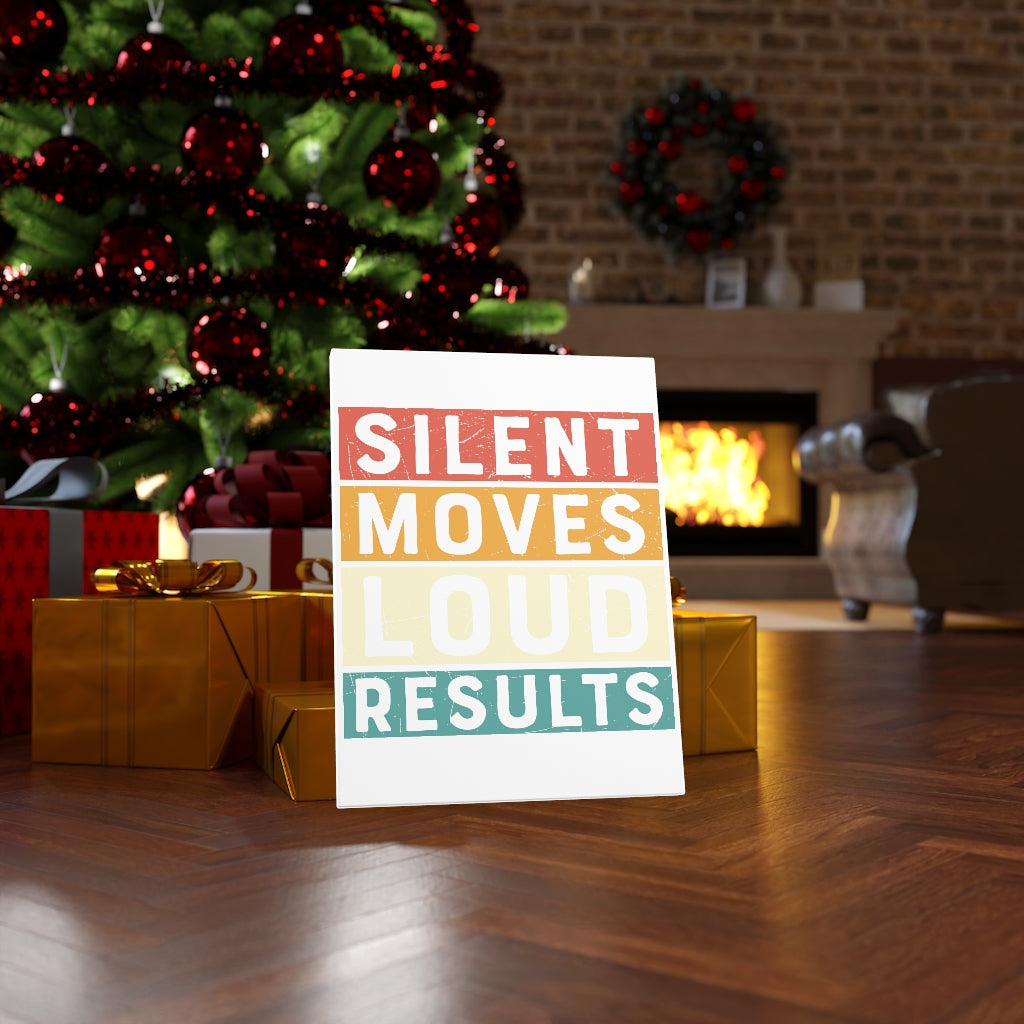 Scripture Walls Inspirational Wall Art Silent Moves Loud Results Wall Art Motivation Wall Decor for Home Office Gym Inspiring Success Quote Print Ready to Hang Unframed-Express Your Love Gifts