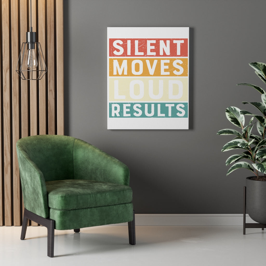Scripture Walls Inspirational Wall Art Silent Moves Loud Results Wall Art Motivation Wall Decor for Home Office Gym Inspiring Success Quote Print Ready to Hang Unframed-Express Your Love Gifts