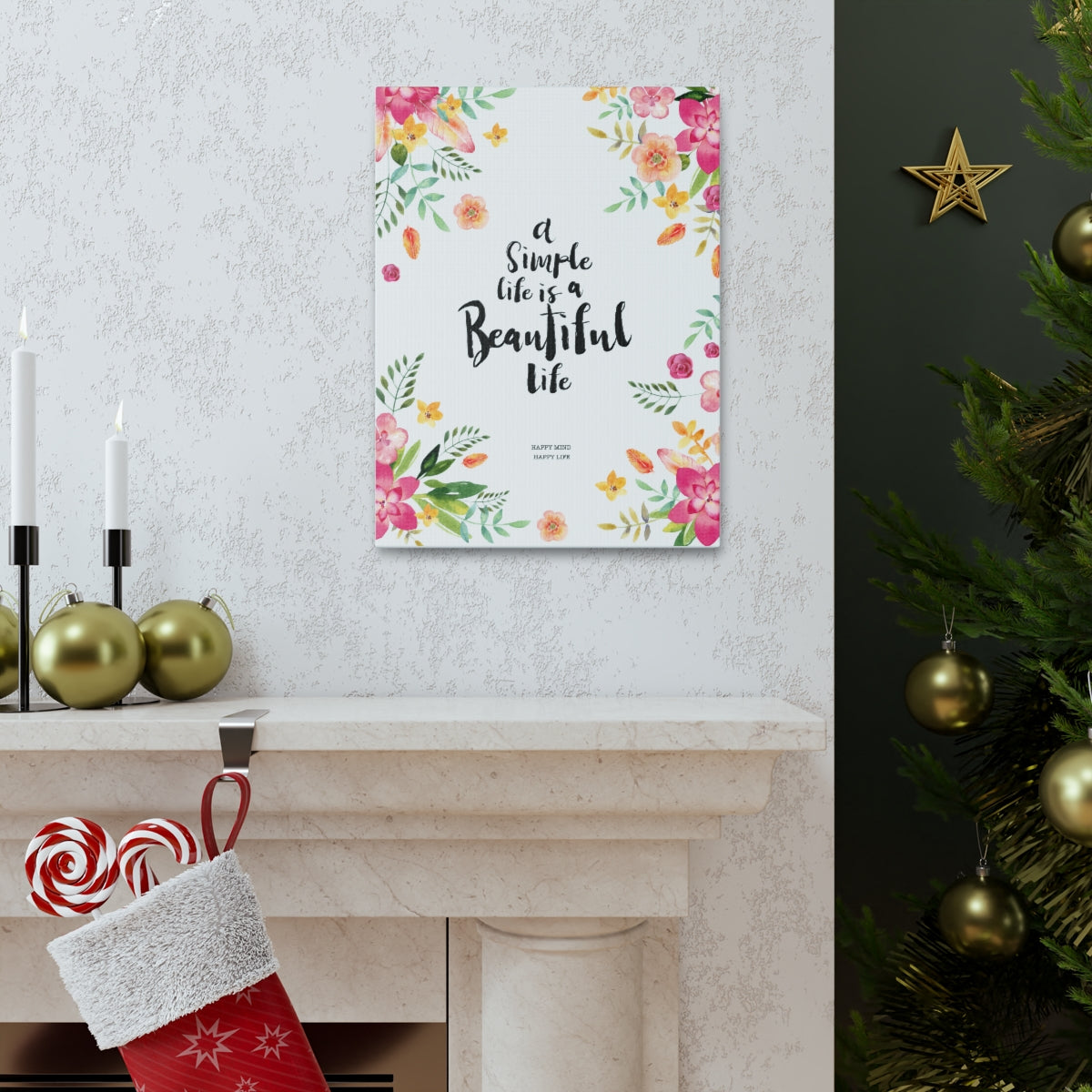 Scripture Walls Inspirational Wall Art Simple Life Is Beautiful Motivation Wall Decor for Home Office Gym Inspiring Success Quote Print Ready to Hang Unframed-Express Your Love Gifts