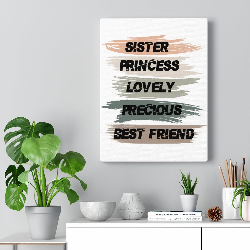 Scripture Walls Inspirational Wall Art Sister Princess Lovely Wall Art Motivation Wall Decor for Home Office Gym Inspiring Success Quote Print Ready to Hang Unframed-Express Your Love Gifts