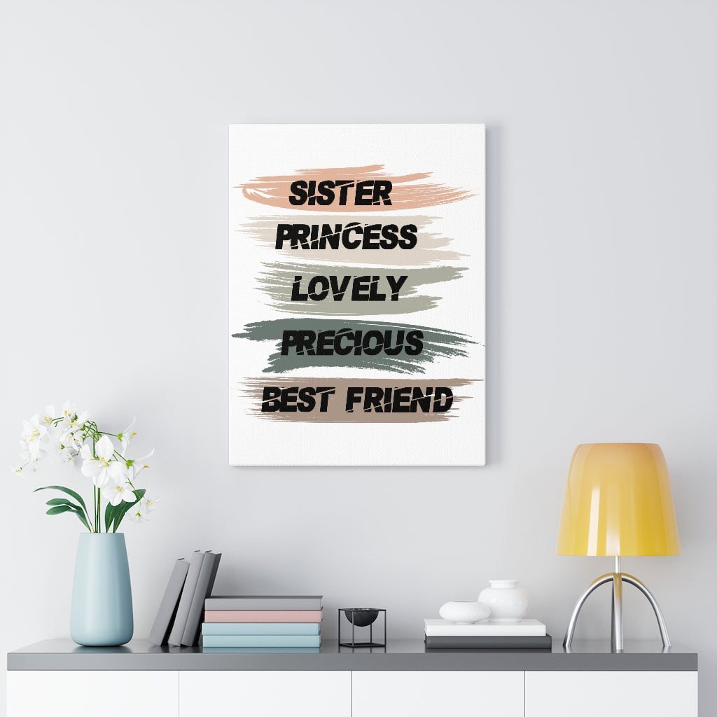 Scripture Walls Inspirational Wall Art Sister Princess Lovely Wall Art Motivation Wall Decor for Home Office Gym Inspiring Success Quote Print Ready to Hang Unframed-Express Your Love Gifts