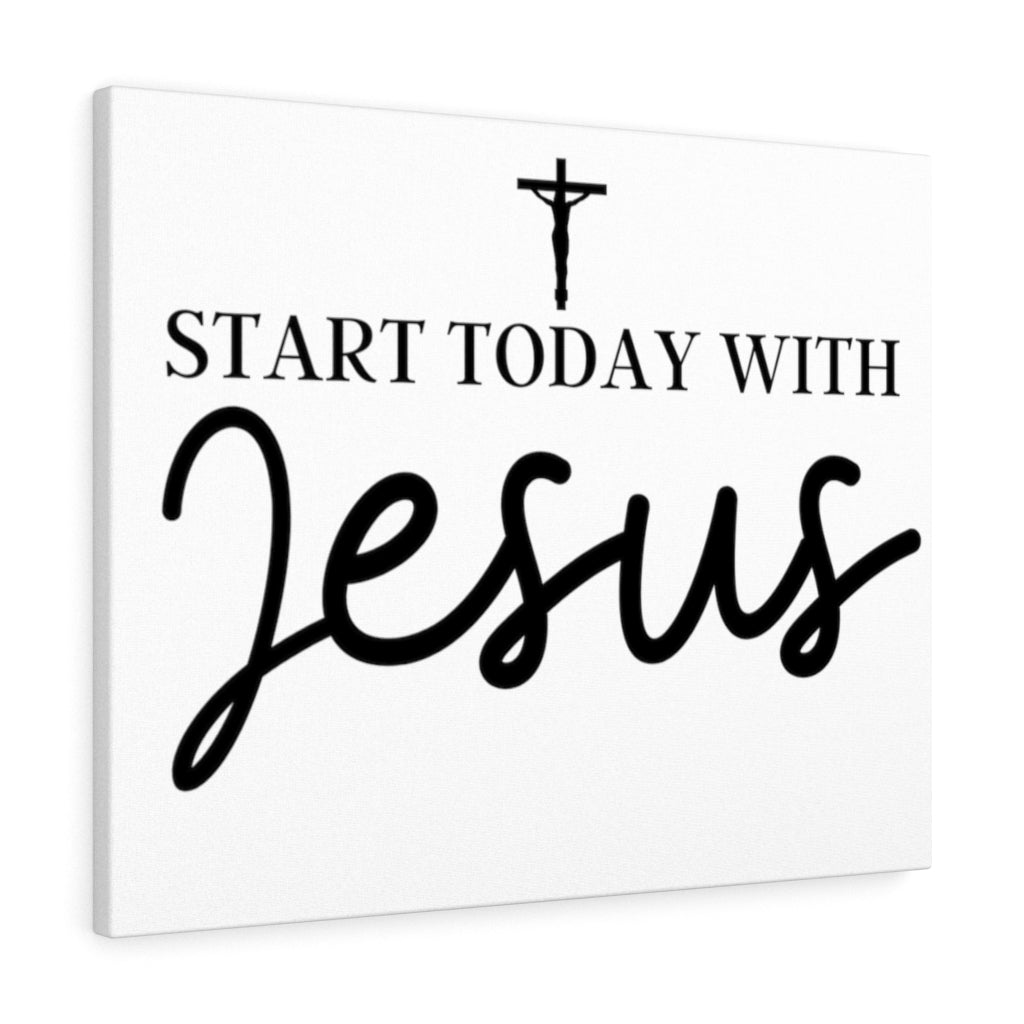 Scripture Walls Inspirational Wall Art Start Today With Jesus Wall Art Motivation Wall Decor for Home Office Gym Inspiring Success Quote Print Ready to Hang Unframed-Express Your Love Gifts