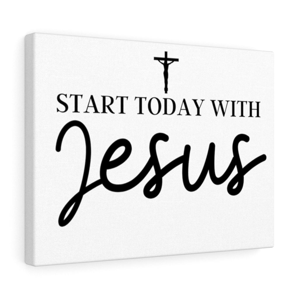 Scripture Walls Inspirational Wall Art Start Today With Jesus Wall Art Motivation Wall Decor for Home Office Gym Inspiring Success Quote Print Ready to Hang Unframed-Express Your Love Gifts