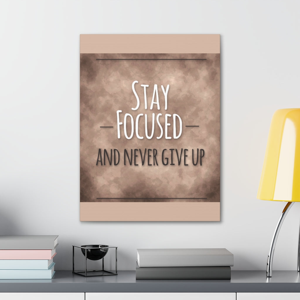 Scripture Walls Inspirational Wall Art Stay Focused Never Give Up Motivation Wall Decor for Home Office Gym Inspiring Success Quote Print Ready to Hang Unframed-Express Your Love Gifts