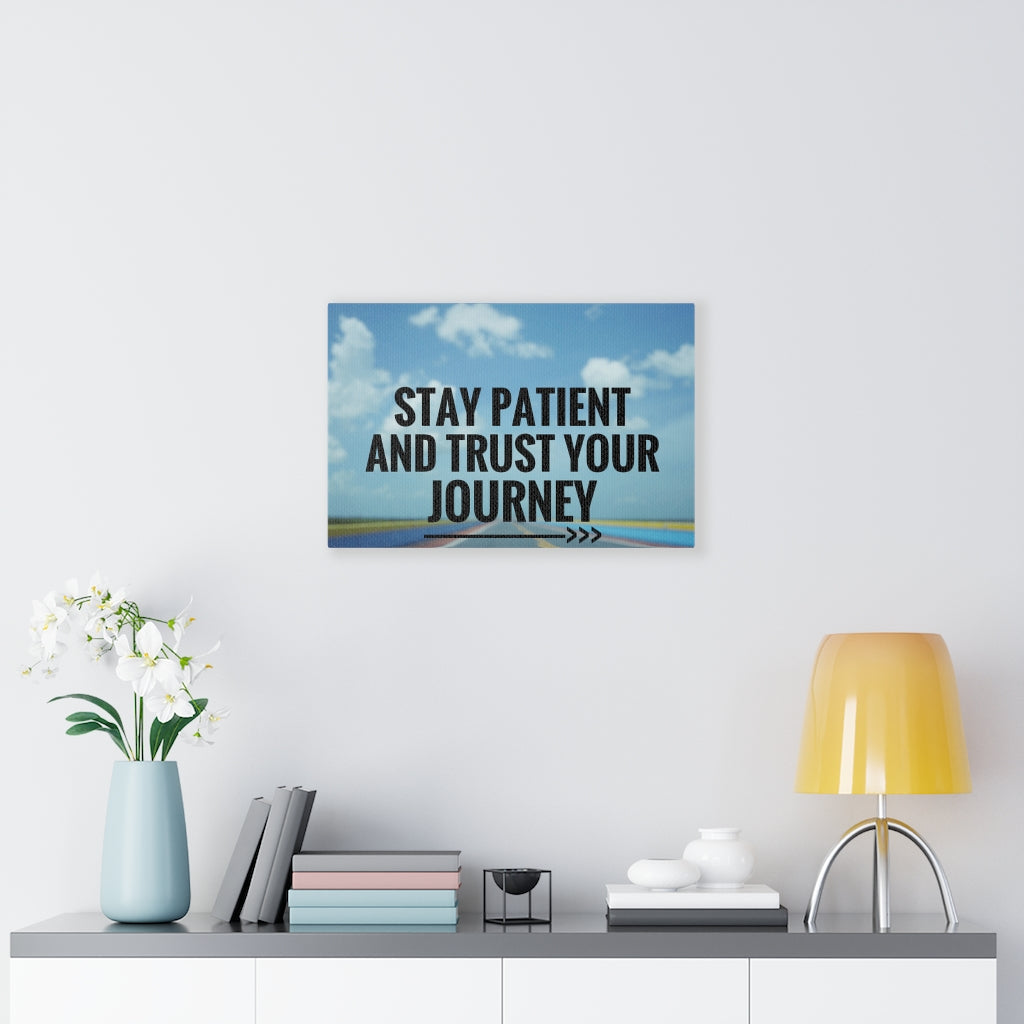 Scripture Walls Inspirational Wall Art Stay Patient And Trust Blue Motivational Print Ready to Hang Artwork Unframed-Express Your Love Gifts
