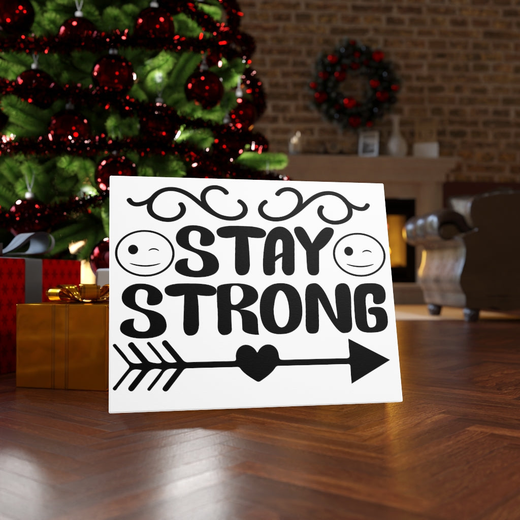 Scripture Walls Inspirational Wall Art Stay Strong Smiley Wall Art Motivation Wall Decor for Home Office Gym Inspiring Success Quote Print Ready to Hang Unframed-Express Your Love Gifts