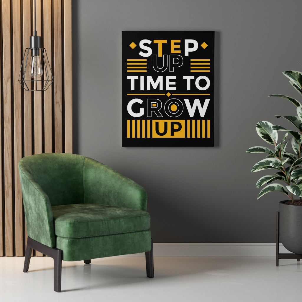 Scripture Walls Inspirational Wall Art Step Up Time To Grow Up Wall Art Motivation Wall Decor for Home Office Gym Inspiring Success Quote Print Ready to Hang Unframed-Express Your Love Gifts