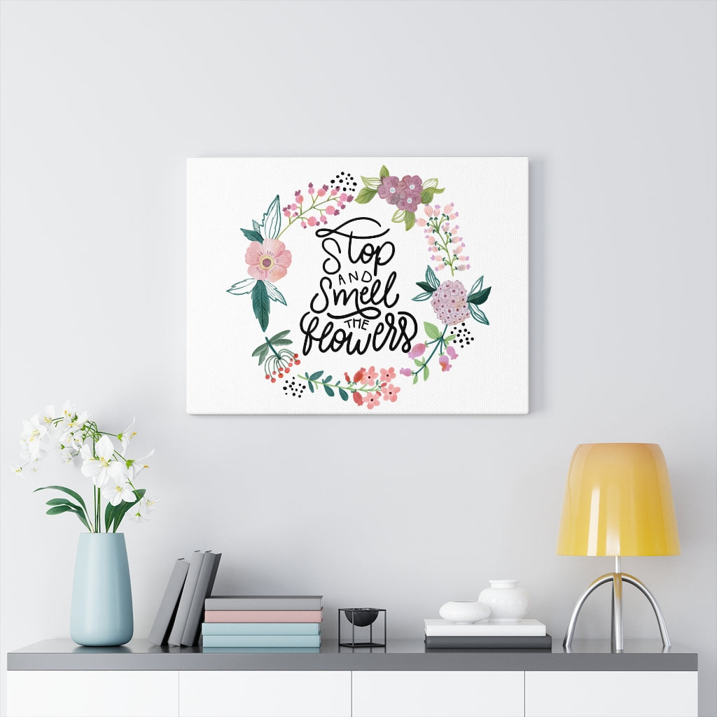 Scripture Walls Inspirational Wall Art Stop And Smell The Flowers Wall Art Motivational Motto Inspiring Prints Artwork Decor Ready to Hang Unframed-Express Your Love Gifts