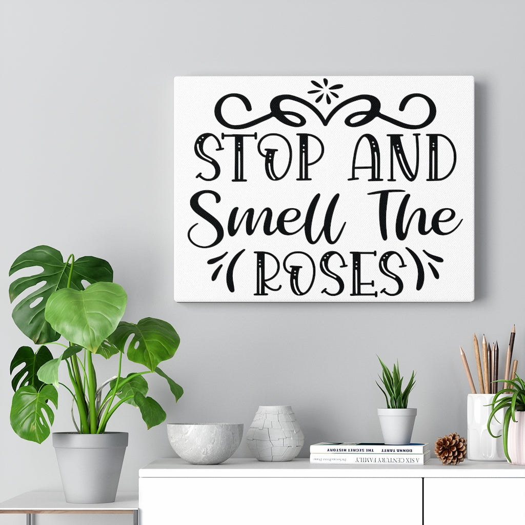 Scripture Walls Inspirational Wall Art Stop And Smell The Roses Wall Art Motivation Wall Decor for Home Office Gym Inspiring Success Quote Print Ready to Hang Unframed-Express Your Love Gifts