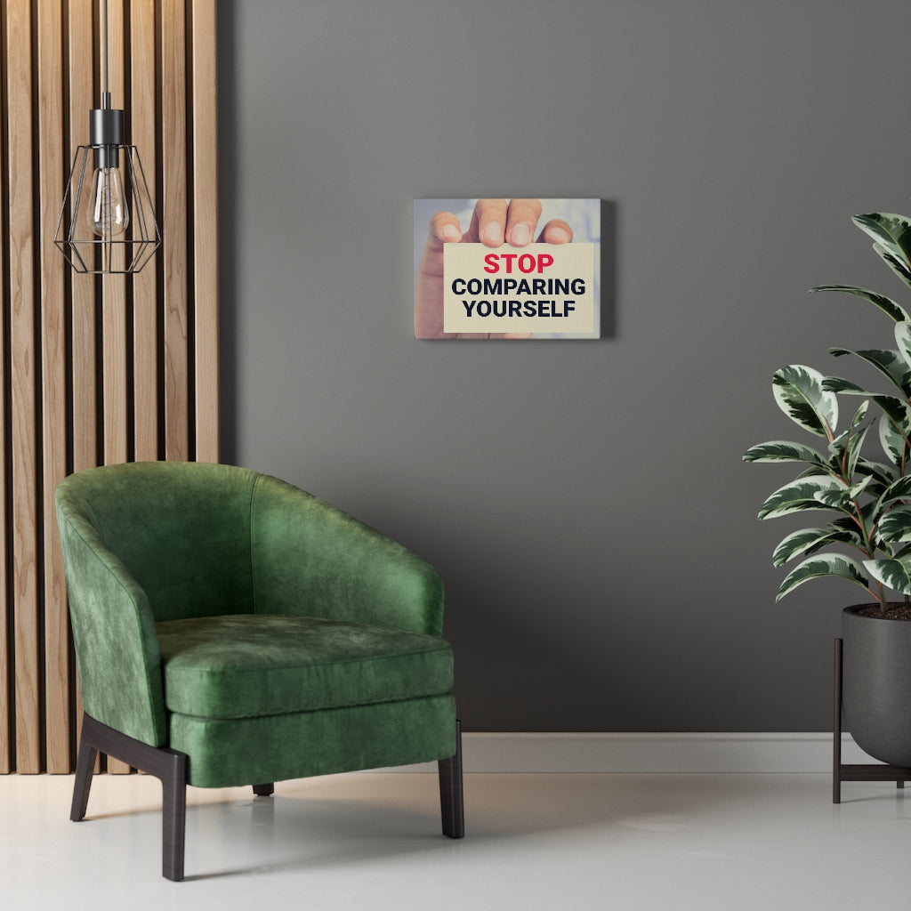 Scripture Walls Inspirational Wall Art Stop Comparing Yourself Motivational Print Ready to Hang Artwork Unframed-Express Your Love Gifts