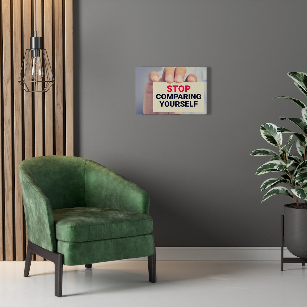 Scripture Walls Inspirational Wall Art Stop Comparing Yourself Motivational Print Ready to Hang Artwork Unframed-Express Your Love Gifts