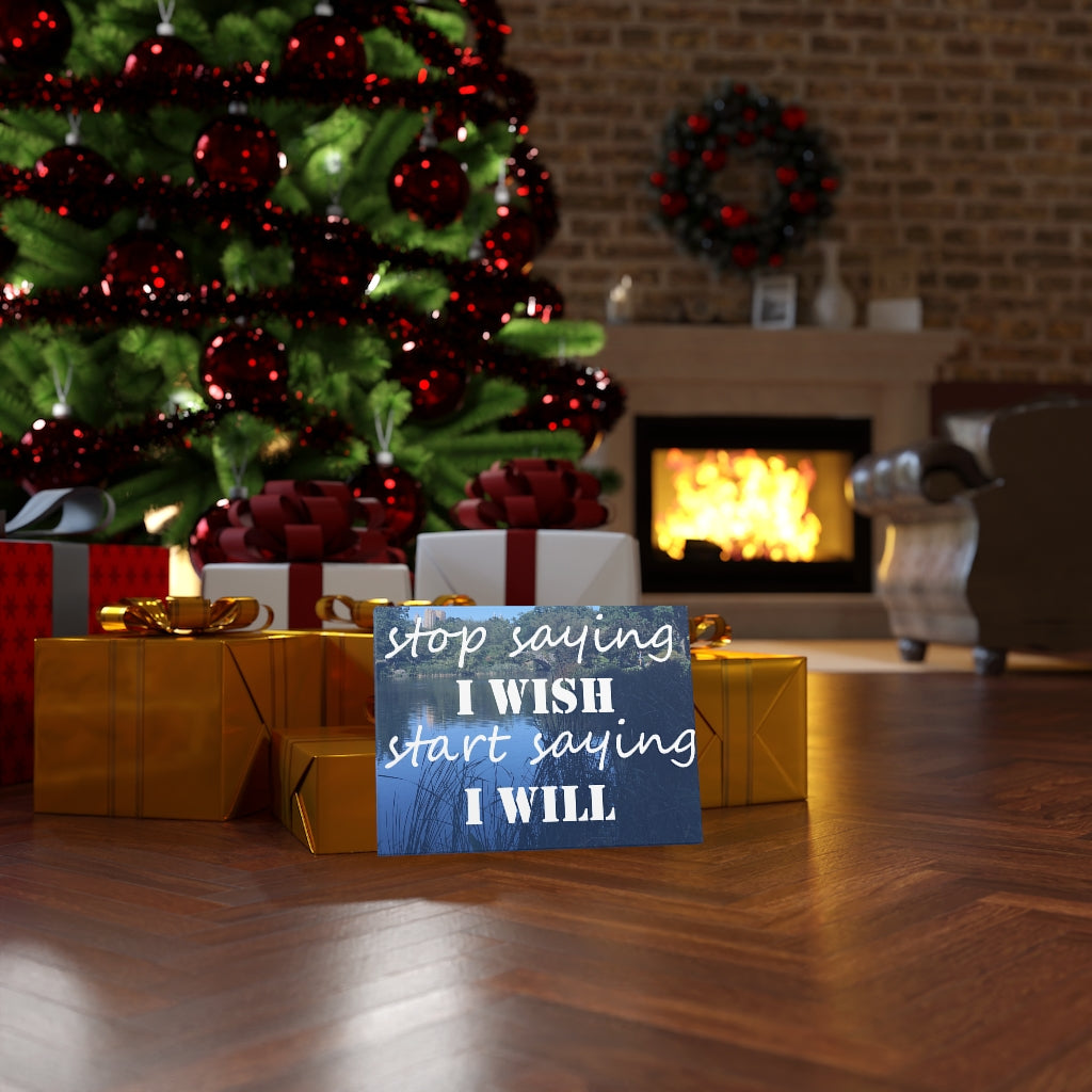 Scripture Walls Inspirational Wall Art Stop Saying I Wish Motivational Print Ready to Hang Artwork Unframed-Express Your Love Gifts