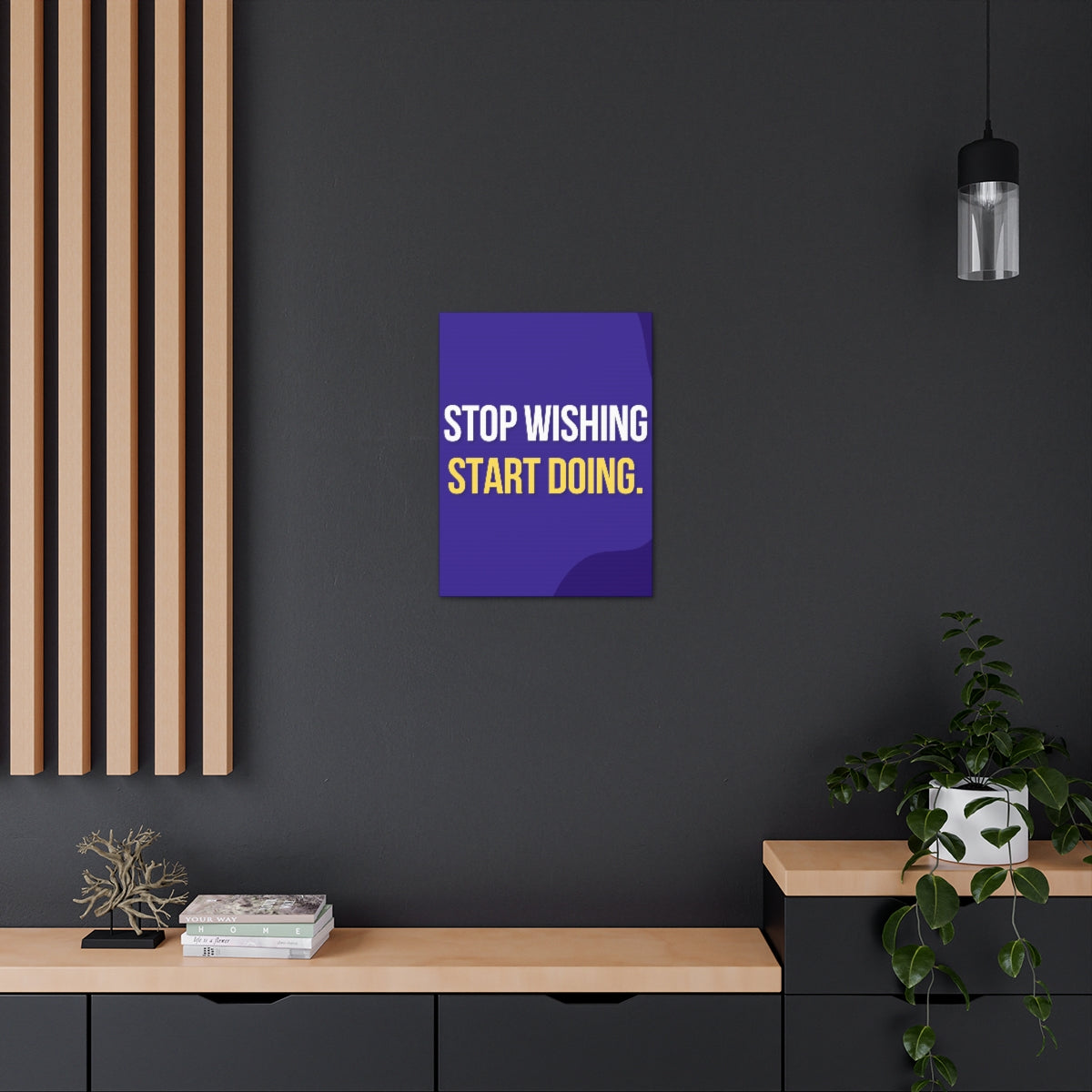 Scripture Walls Inspirational Wall Art Stop Wishing Start Doing Motivation Wall Decor for Home Office Gym Inspiring Success Quote Print Ready to Hang Unframed-Express Your Love Gifts