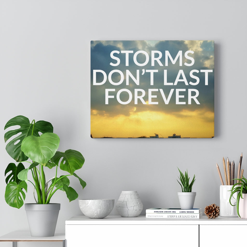 Scripture Walls Inspirational Wall Art Storms Don't Last Forever Clouds Motivational Print Ready to Hang Artwork Unframed-Express Your Love Gifts