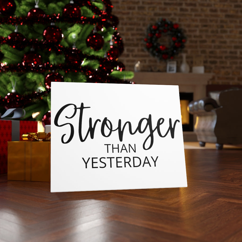 Scripture Walls Inspirational Wall Art Stronger Than Yesterday Wall Art Motivation Wall Decor for Home Office Gym Inspiring Success Quote Print Ready to Hang Unframed-Express Your Love Gifts