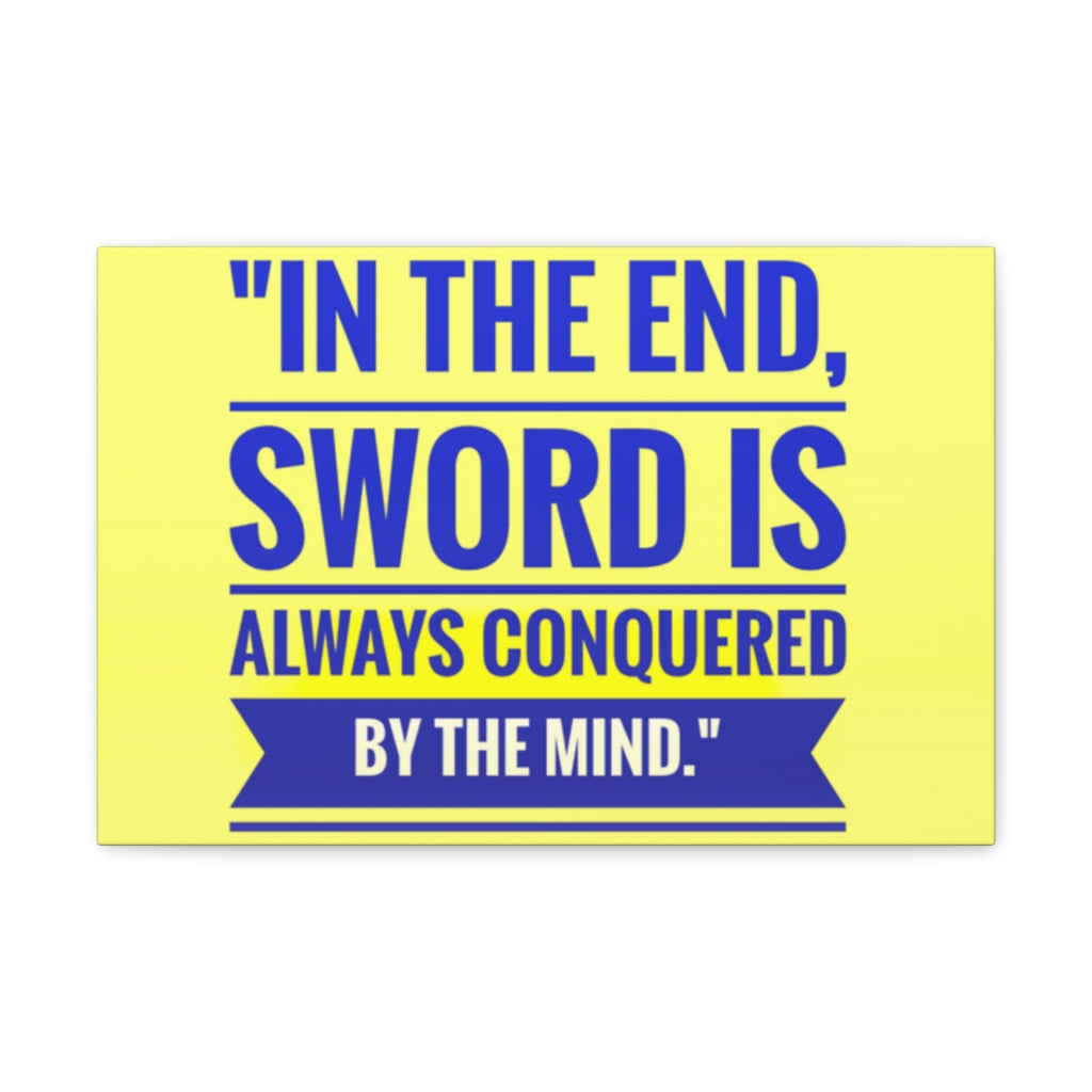 Scripture Walls Inspirational Wall Art Sword Conquered By Mind Motivation Wall Decor for Home Office Gym Inspiring Success Quote Print Ready to Hang Unframed-Express Your Love Gifts