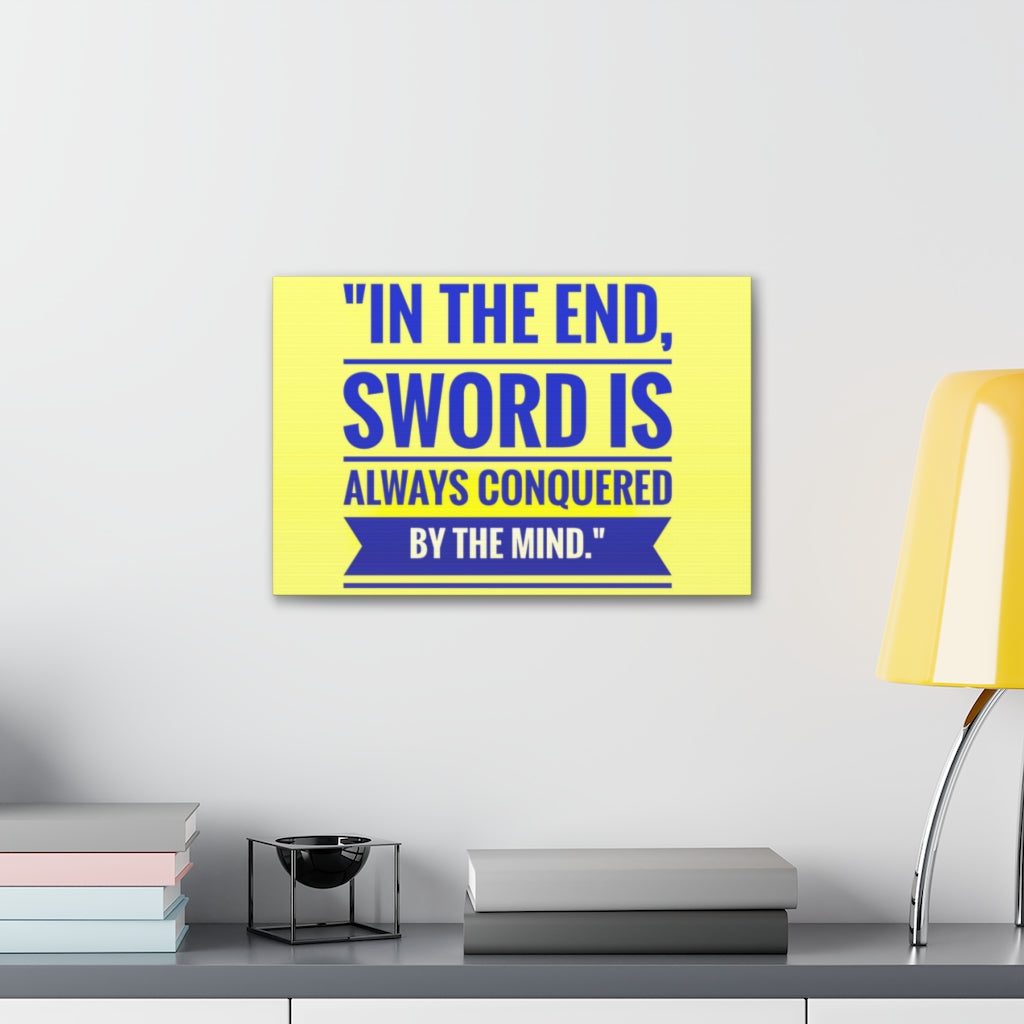 Scripture Walls Inspirational Wall Art Sword Conquered By Mind Motivation Wall Decor for Home Office Gym Inspiring Success Quote Print Ready to Hang Unframed-Express Your Love Gifts
