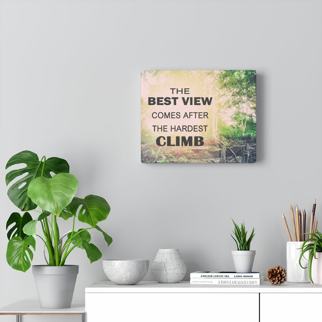 Scripture Walls Inspirational Wall Art The Best View Comes Forest Motivational Print Ready to Hang Artwork Unframed-Express Your Love Gifts