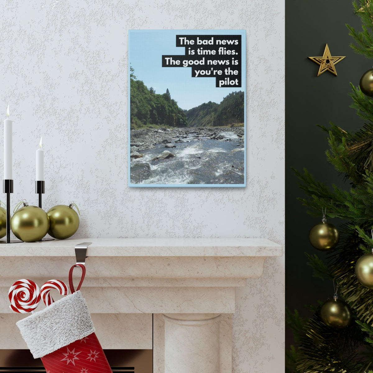 Scripture Walls Inspirational Wall Art Time Flies You're The Pilot Motivation Wall Decor for Home Office Gym Inspiring Success Quote Print Ready to Hang Unframed-Express Your Love Gifts