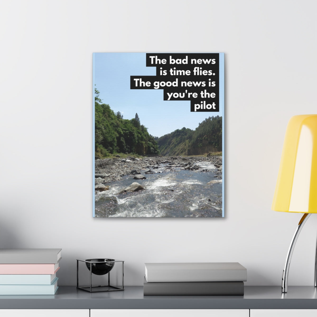 Scripture Walls Inspirational Wall Art Time Flies You're The Pilot Motivation Wall Decor for Home Office Gym Inspiring Success Quote Print Ready to Hang Unframed-Express Your Love Gifts