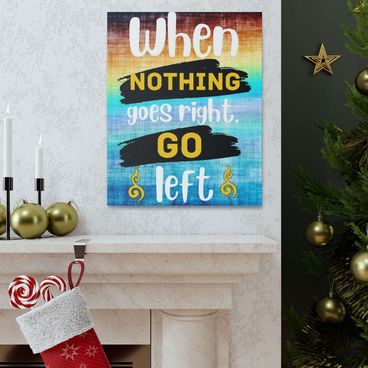 Scripture Walls Inspirational Wall Art When Nothing Goes Right Colored Motivation Wall Decor for Home Office Gym Inspiring Success Quote Print Ready to Hang Unframed-Express Your Love Gifts