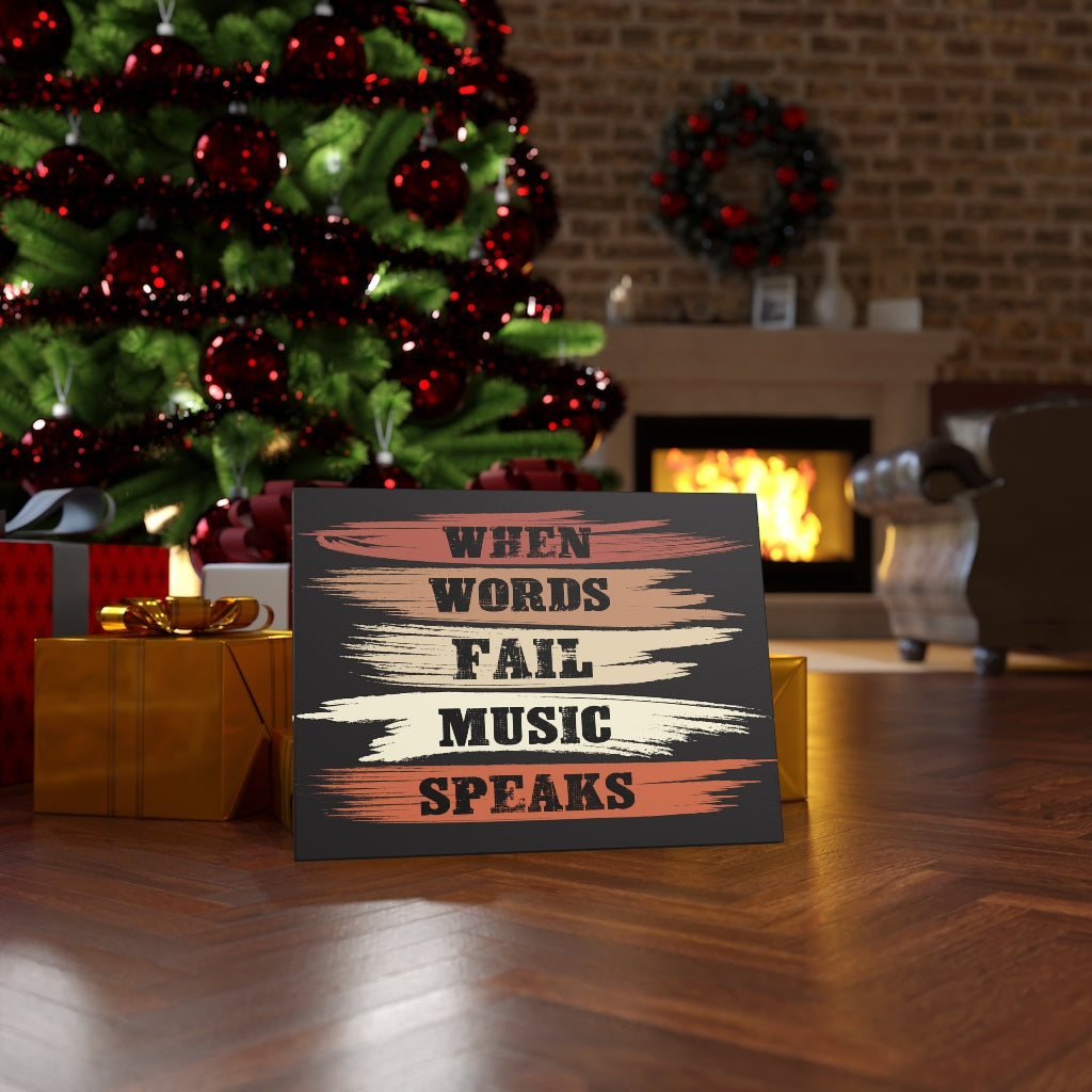 Scripture Walls Inspirational Wall Art When Words Fail Music Speaks Black Wall Art Motivation Wall Decor for Home Office Gym Inspiring Success Quote Print Ready to Hang Unframed-Express Your Love Gifts
