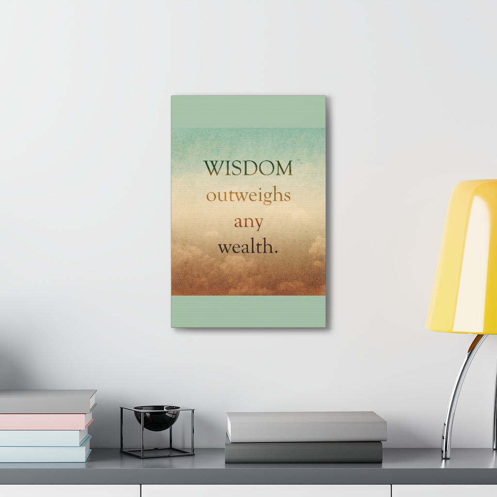Scripture Walls Inspirational Wall Art Wisdom Outweighs Wealth Motivation Wall Decor for Home Office Gym Inspiring Success Quote Print Ready to Hang Unframed-Express Your Love Gifts