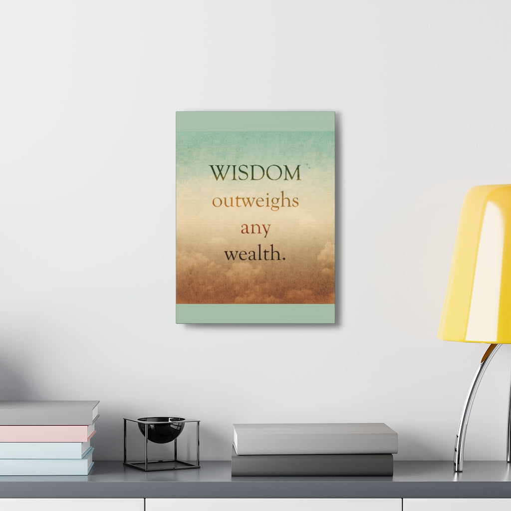 Scripture Walls Inspirational Wall Art Wisdom Outweighs Wealth Motivation Wall Decor for Home Office Gym Inspiring Success Quote Print Ready to Hang Unframed-Express Your Love Gifts