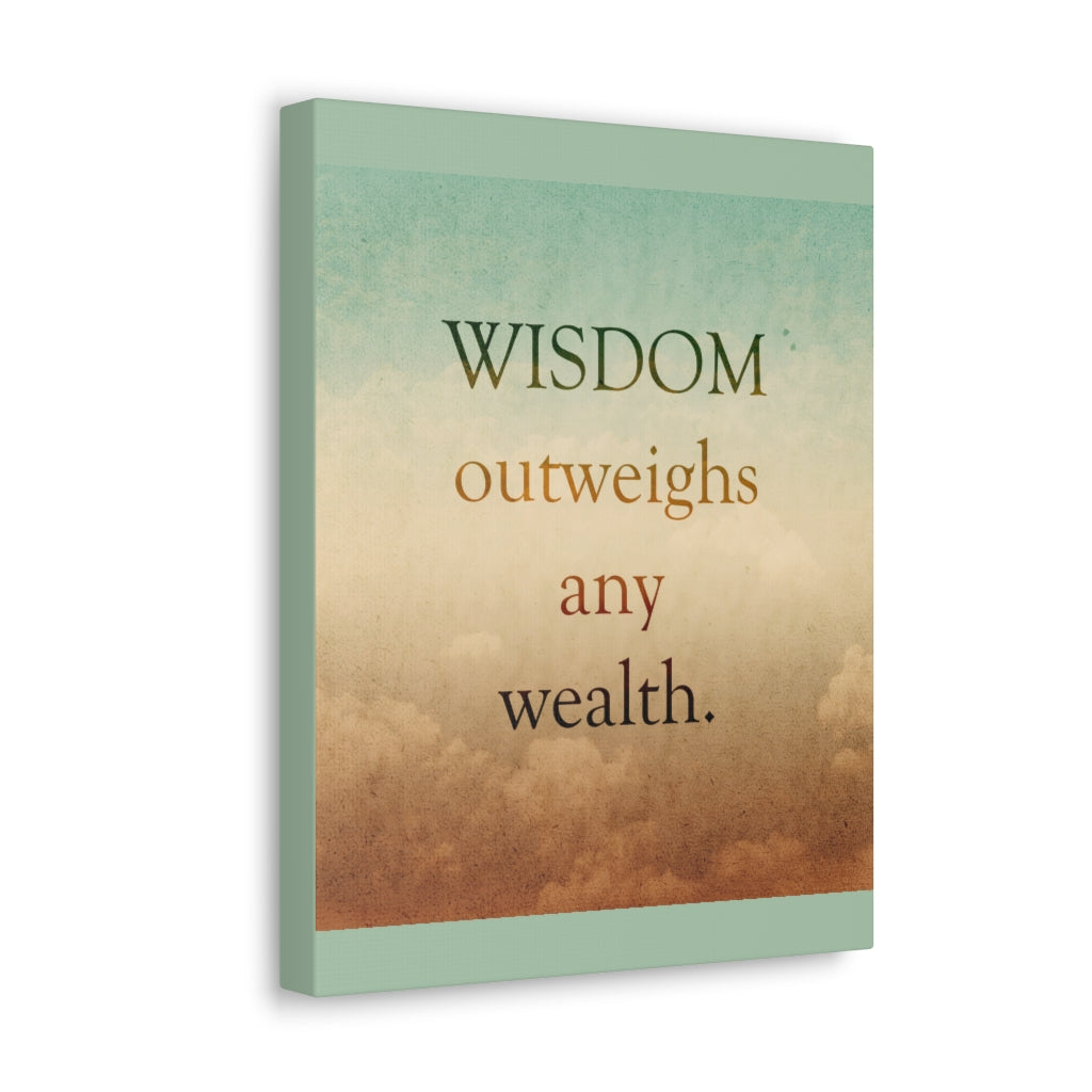 Scripture Walls Inspirational Wall Art Wisdom Outweighs Wealth Motivation Wall Decor for Home Office Gym Inspiring Success Quote Print Ready to Hang Unframed-Express Your Love Gifts