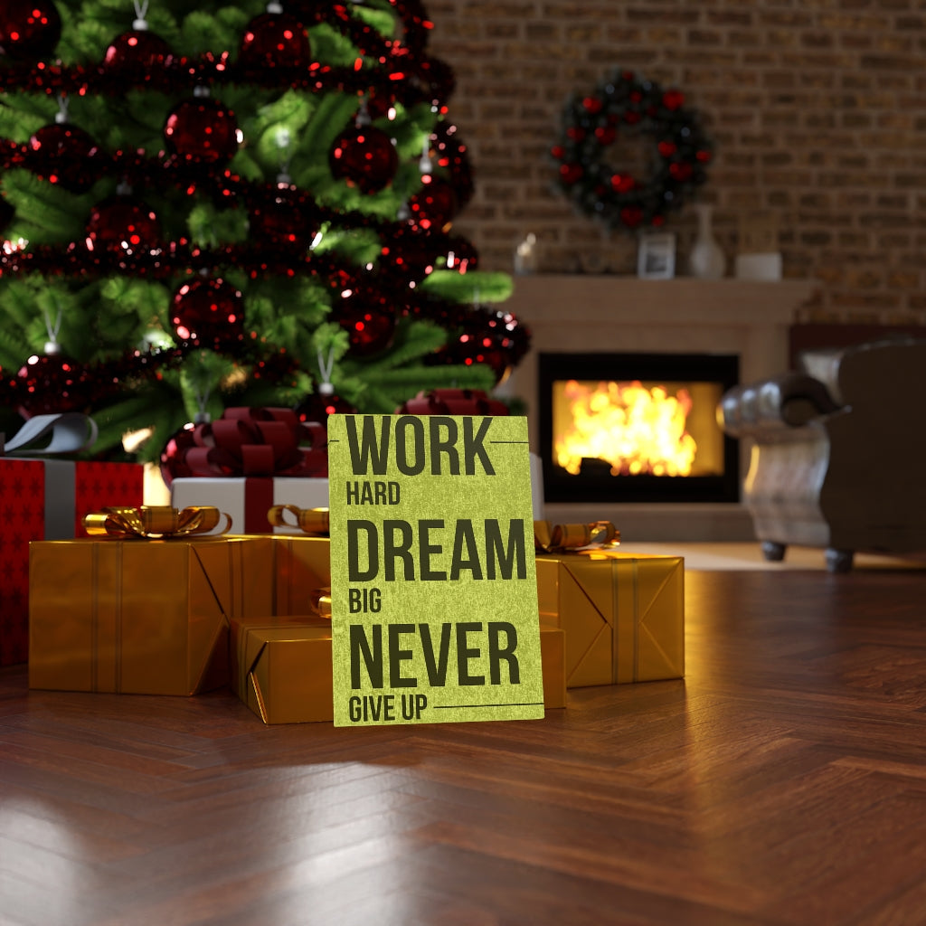 Scripture Walls Inspirational Wall Art Work Hard Dream Big Green Motivational Print Ready to Hang Artwork Unframed-Express Your Love Gifts