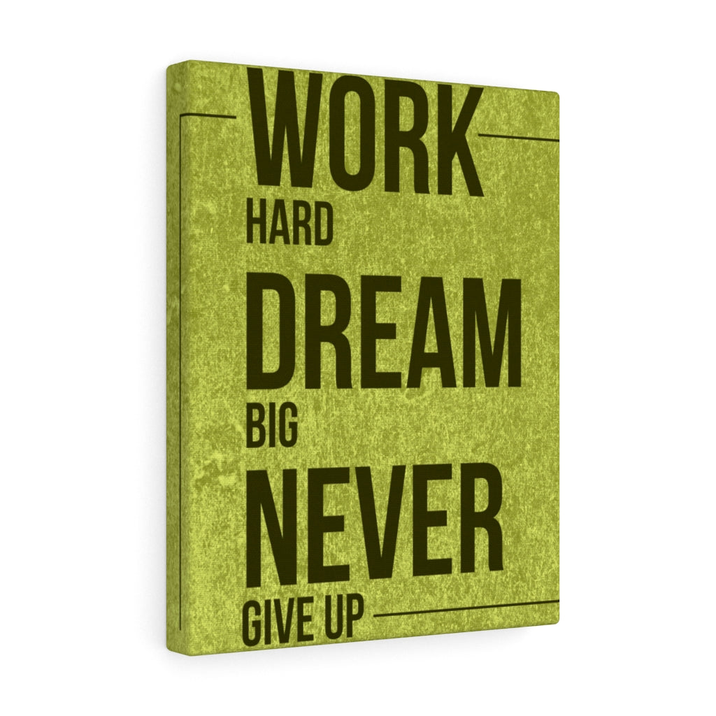 Scripture Walls Inspirational Wall Art Work Hard Dream Big Green Motivational Print Ready to Hang Artwork Unframed-Express Your Love Gifts