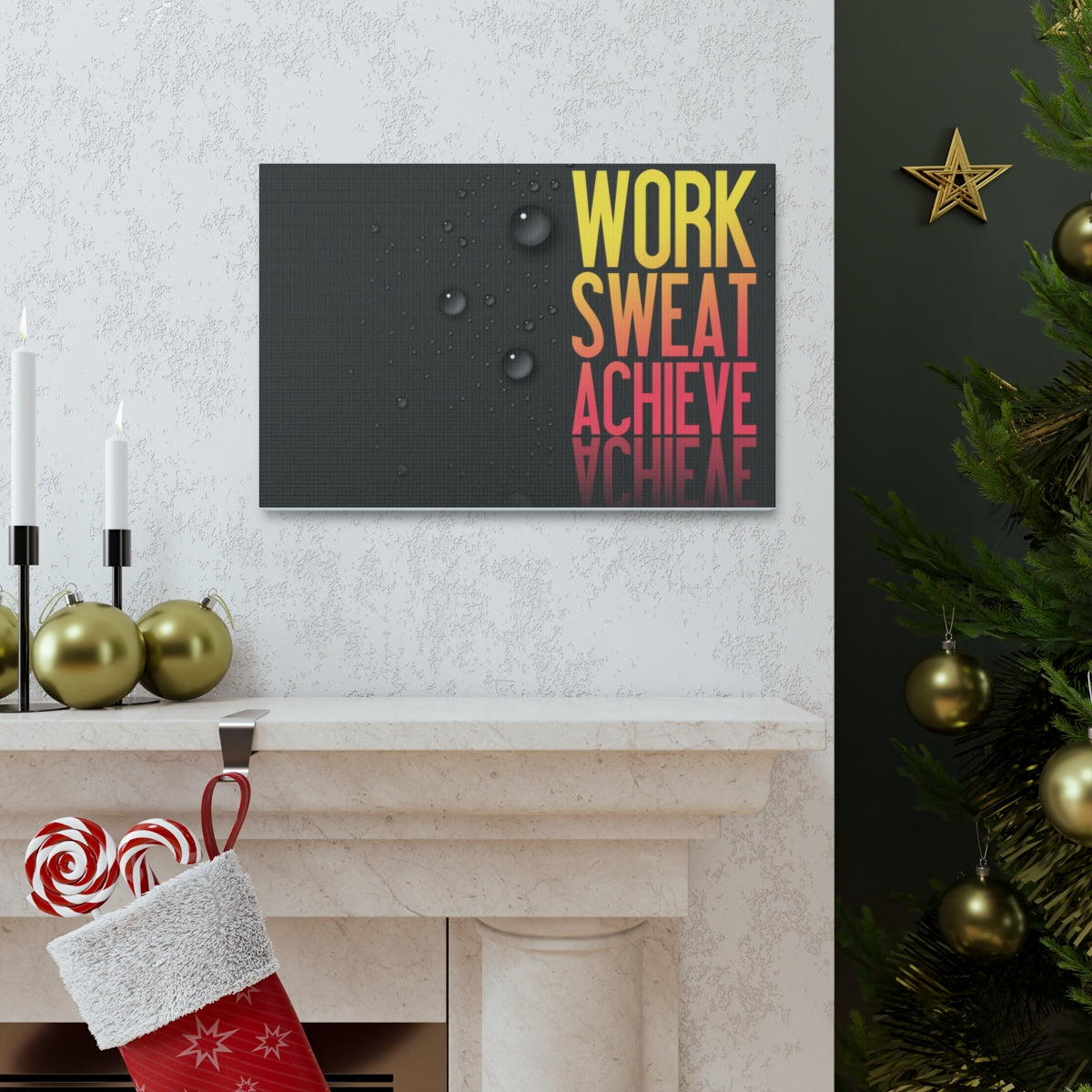 Scripture Walls Inspirational Wall Art Work Sweat Achieve Motivation Wall Decor for Home Office Gym Inspiring Success Quote Print Ready to Hang Unframed-Express Your Love Gifts