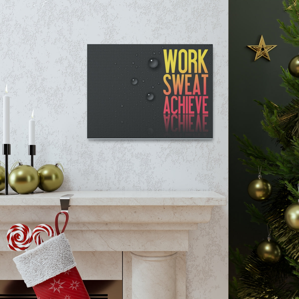 Scripture Walls Inspirational Wall Art Work Sweat Achieve Motivation Wall Decor for Home Office Gym Inspiring Success Quote Print Ready to Hang Unframed-Express Your Love Gifts