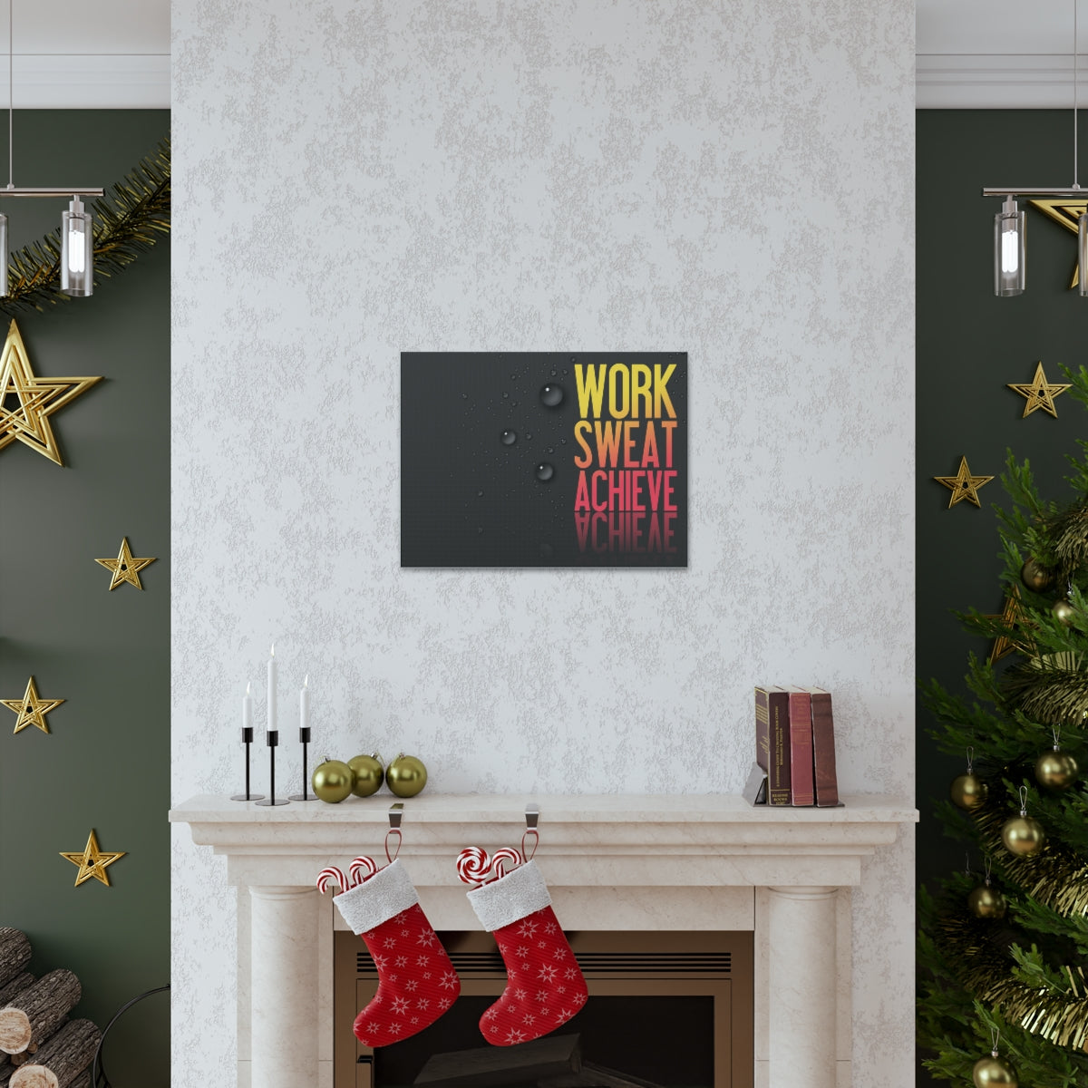 Scripture Walls Inspirational Wall Art Work Sweat Achieve Motivation Wall Decor for Home Office Gym Inspiring Success Quote Print Ready to Hang Unframed-Express Your Love Gifts