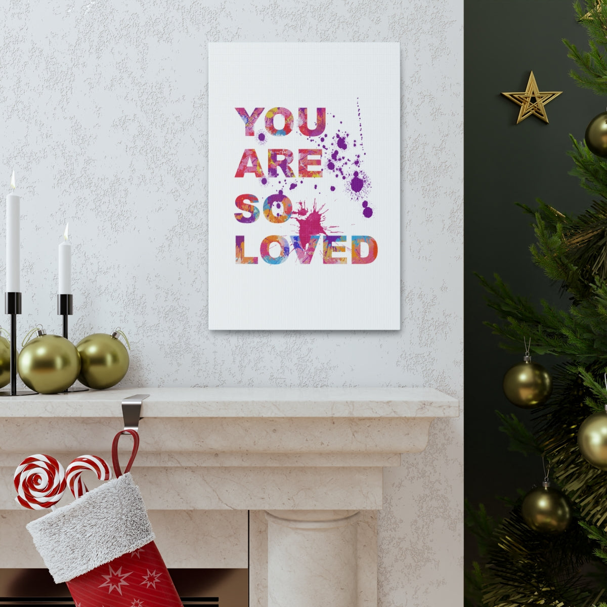 Scripture Walls Inspirational Wall Art You Are So Loved Motivation Wall Decor for Home Office Gym Inspiring Success Quote Print Ready to Hang Unframed-Express Your Love Gifts