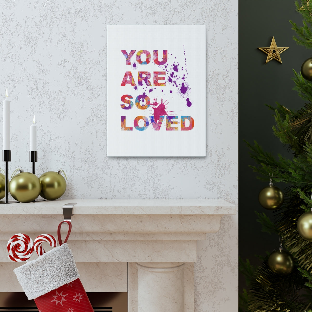 Scripture Walls Inspirational Wall Art You Are So Loved Motivation Wall Decor for Home Office Gym Inspiring Success Quote Print Ready to Hang Unframed-Express Your Love Gifts